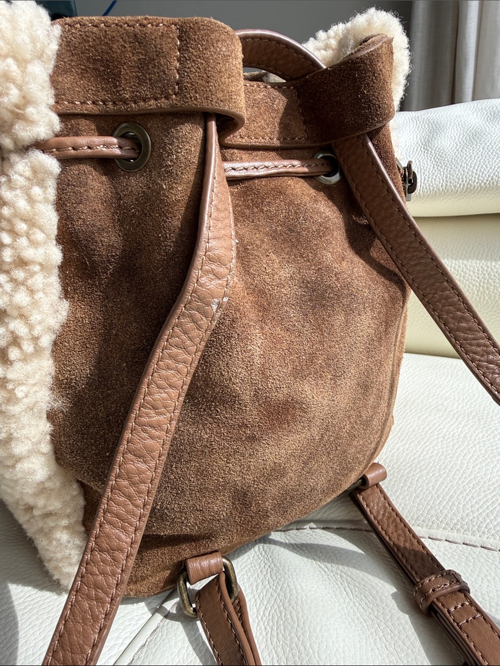 UGG Suede Leather-Trimmed Backpack - Picture 4 of 17